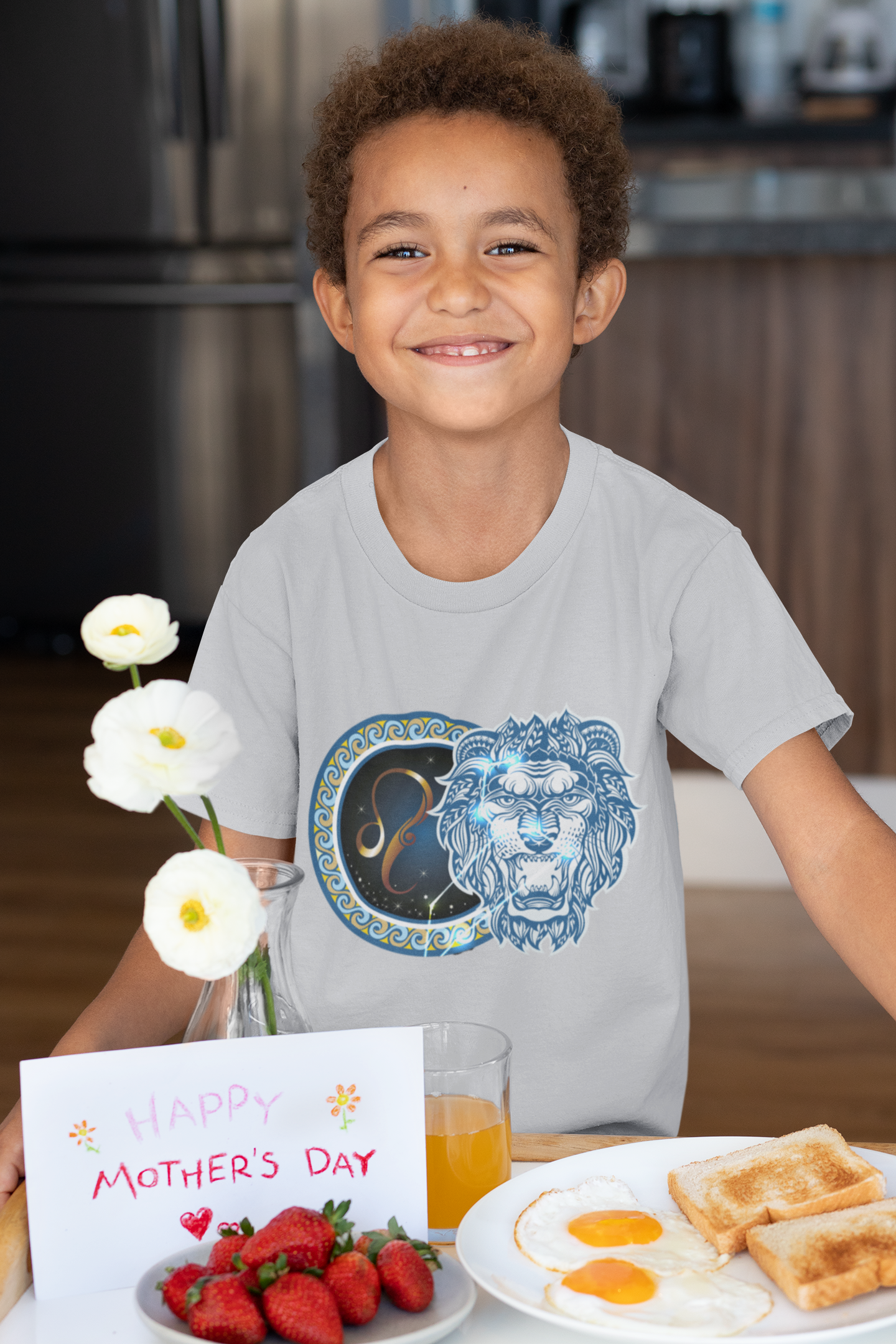 Leo Zodiac Sign Half Sleeves T-Shirt for Boy-FunkyTeesClub