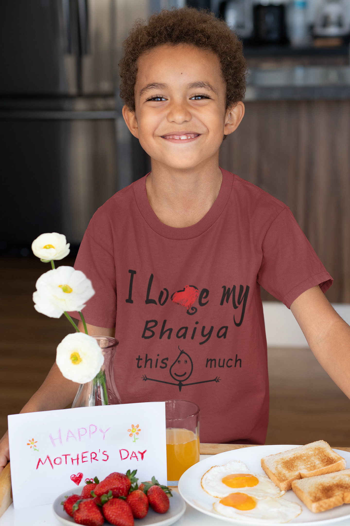 I Love My Bhaiya Half Sleeves T-Shirt for Boy-FunkyTeesClub