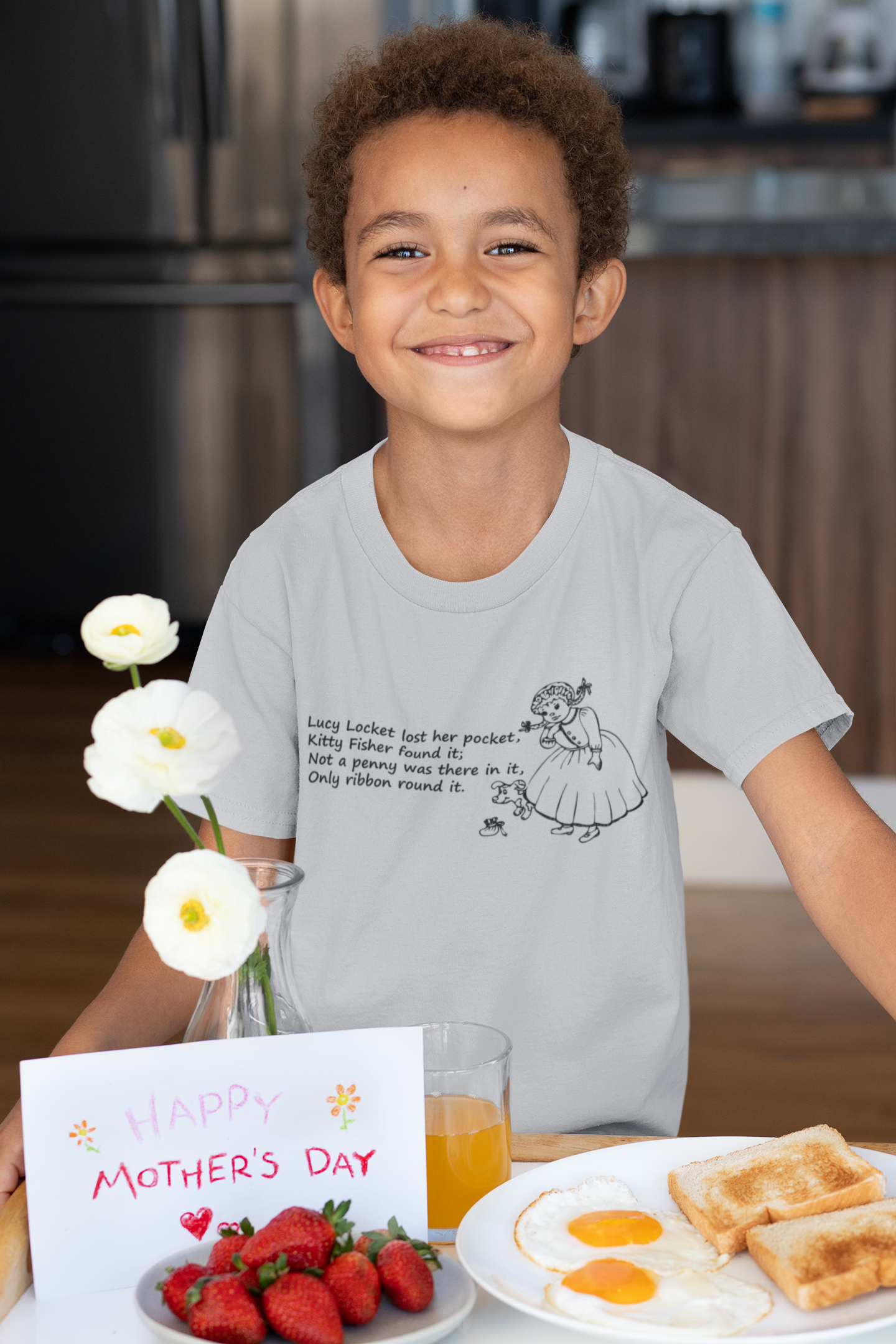 Lucy Locket Poem Half Sleeves T-Shirt for Boy-FunkyTeesClub
