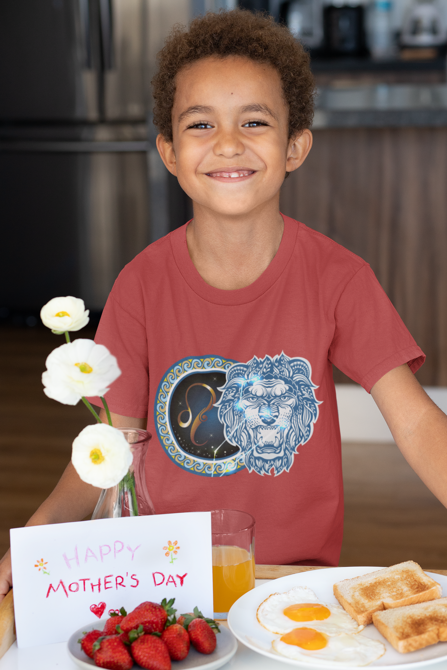 Leo Zodiac Sign Half Sleeves T-Shirt for Boy-FunkyTeesClub