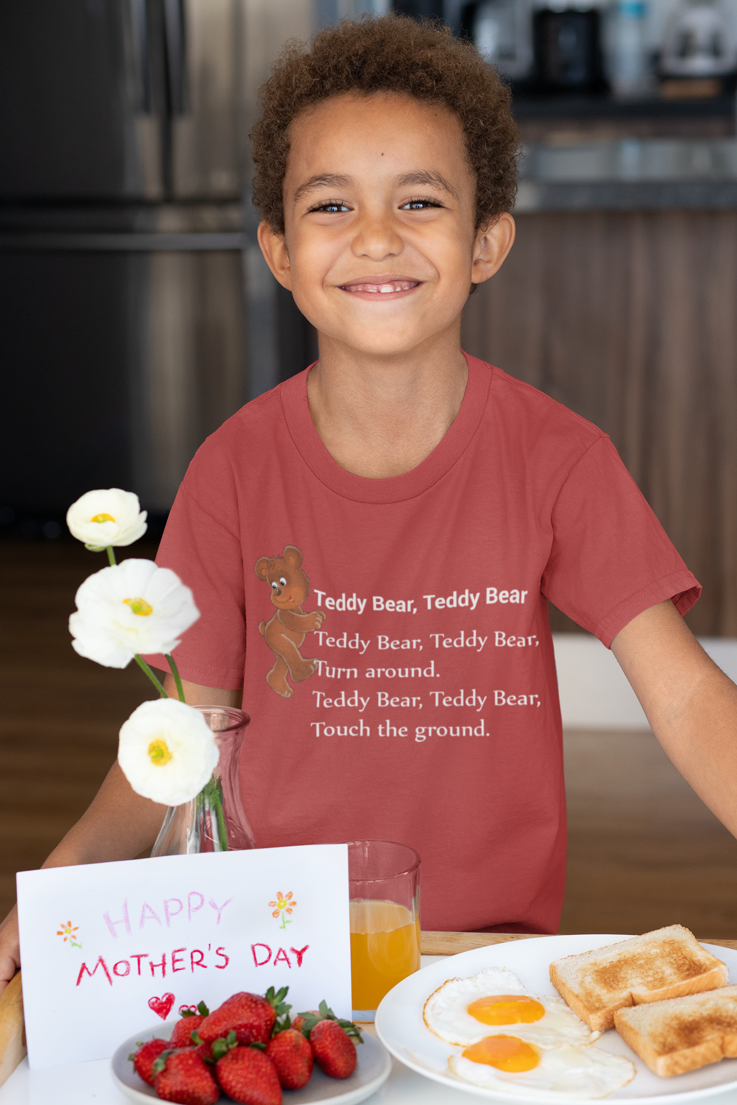 Teddy Bear Teddy Bear Poem Half Sleeves T-Shirt for Boy-FunkyTeesClub