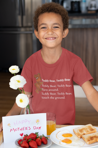 Teddy Bear Teddy Bear Poem Half Sleeves T-Shirt for Boy-FunkyTeesClub