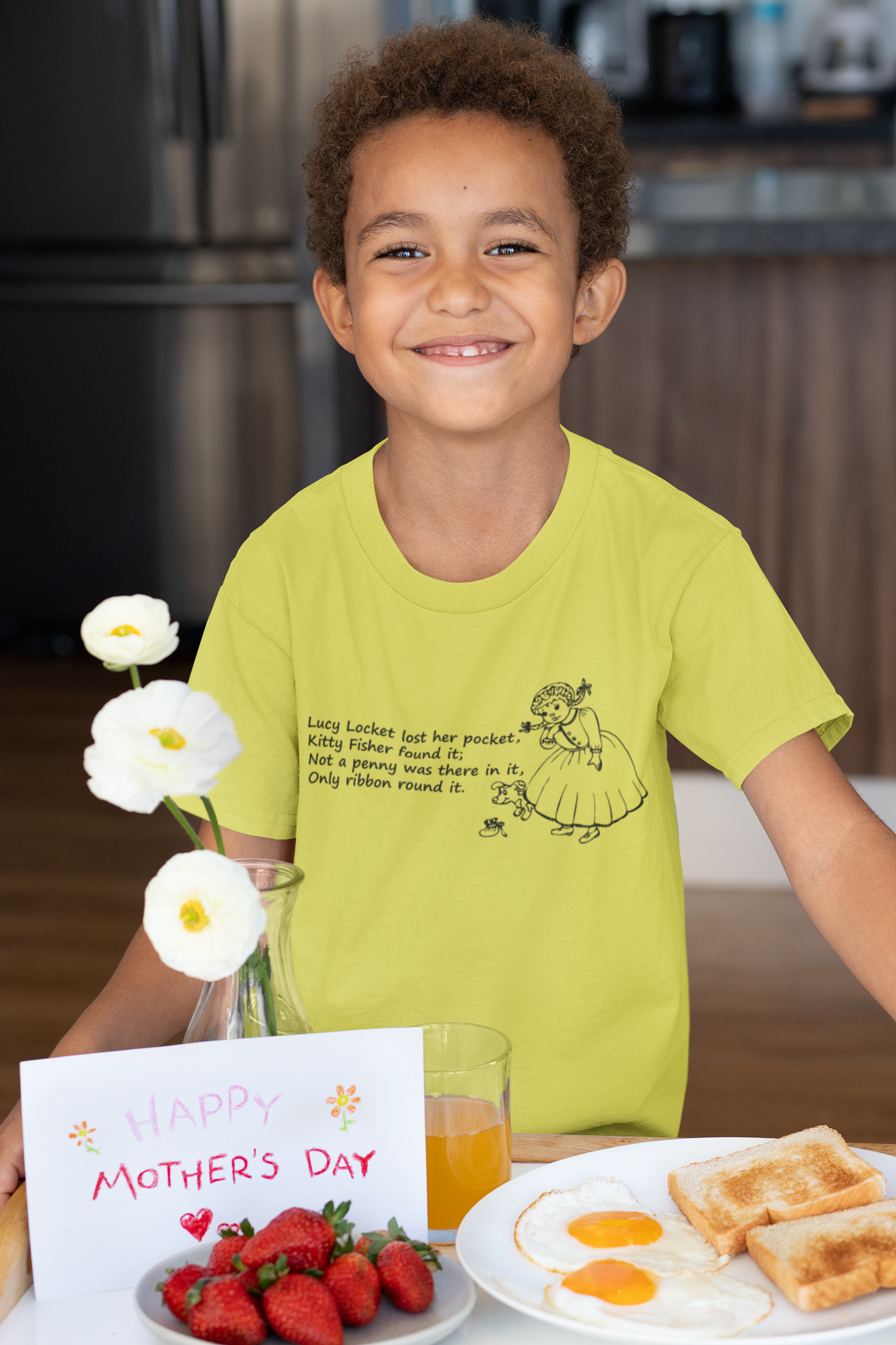 Lucy Locket Poem Half Sleeves T-Shirt for Boy-FunkyTeesClub