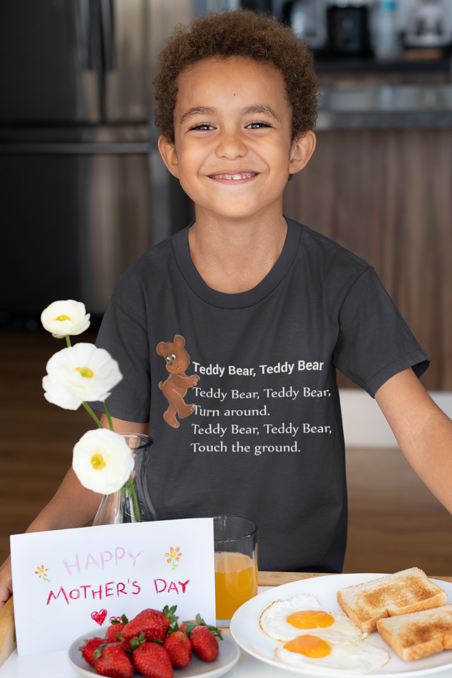 Teddy Bear Teddy Bear Poem Half Sleeves T-Shirt for Boy-FunkyTeesClub