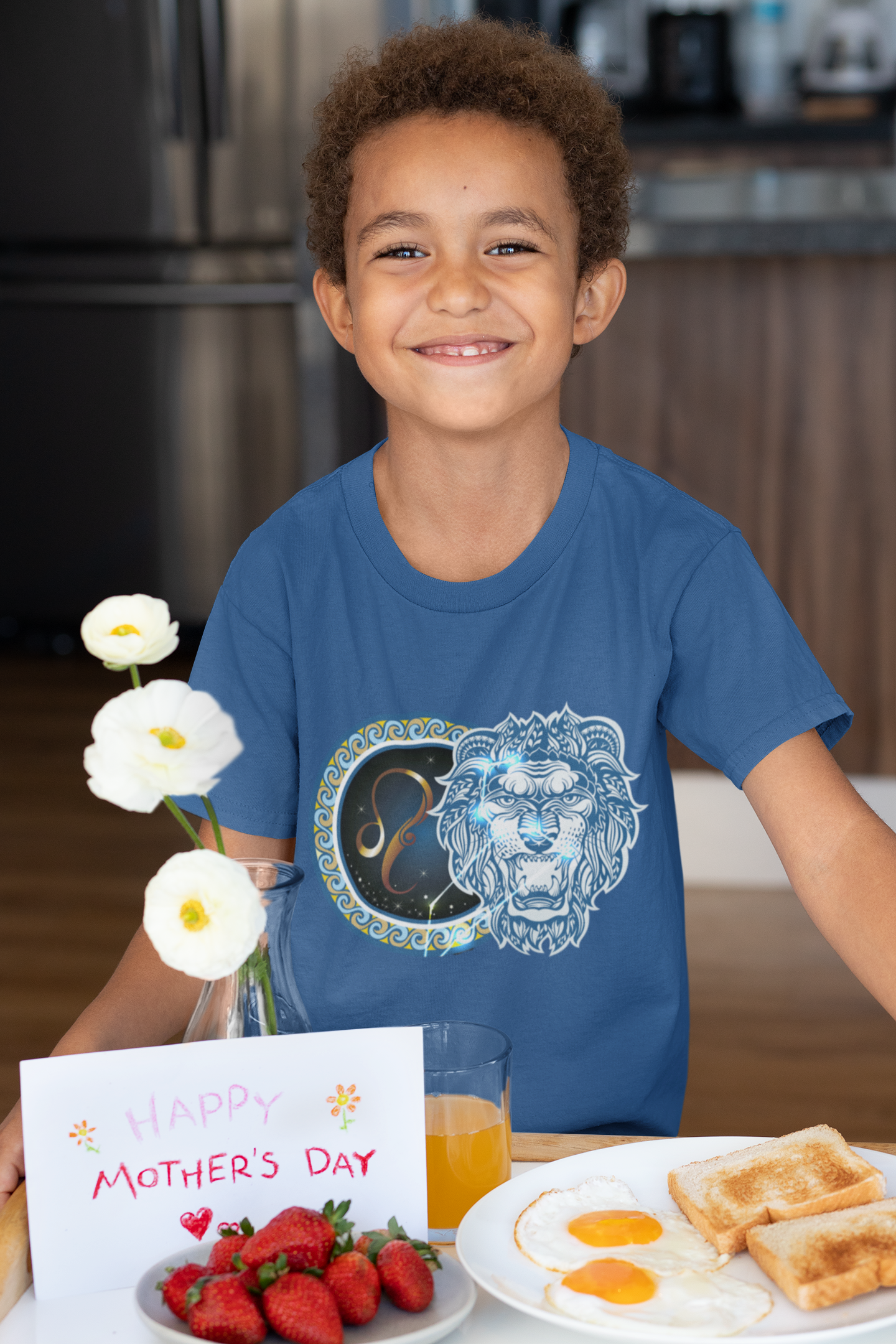 Leo Zodiac Sign Half Sleeves T-Shirt for Boy-FunkyTeesClub