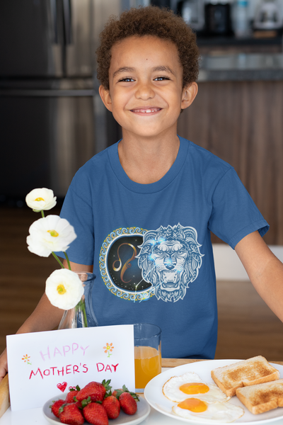 Leo Zodiac Sign Half Sleeves T-Shirt for Boy-FunkyTeesClub