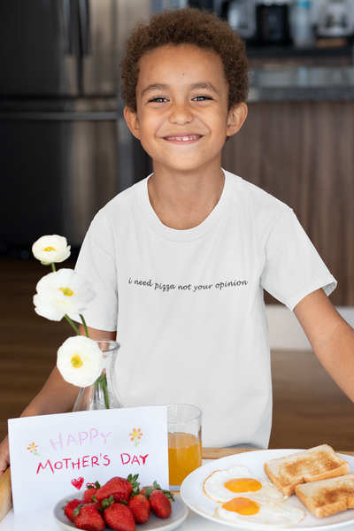 I Need Pizza Minimals Half Sleeves T-Shirt for Boy-FunkyTeesClub