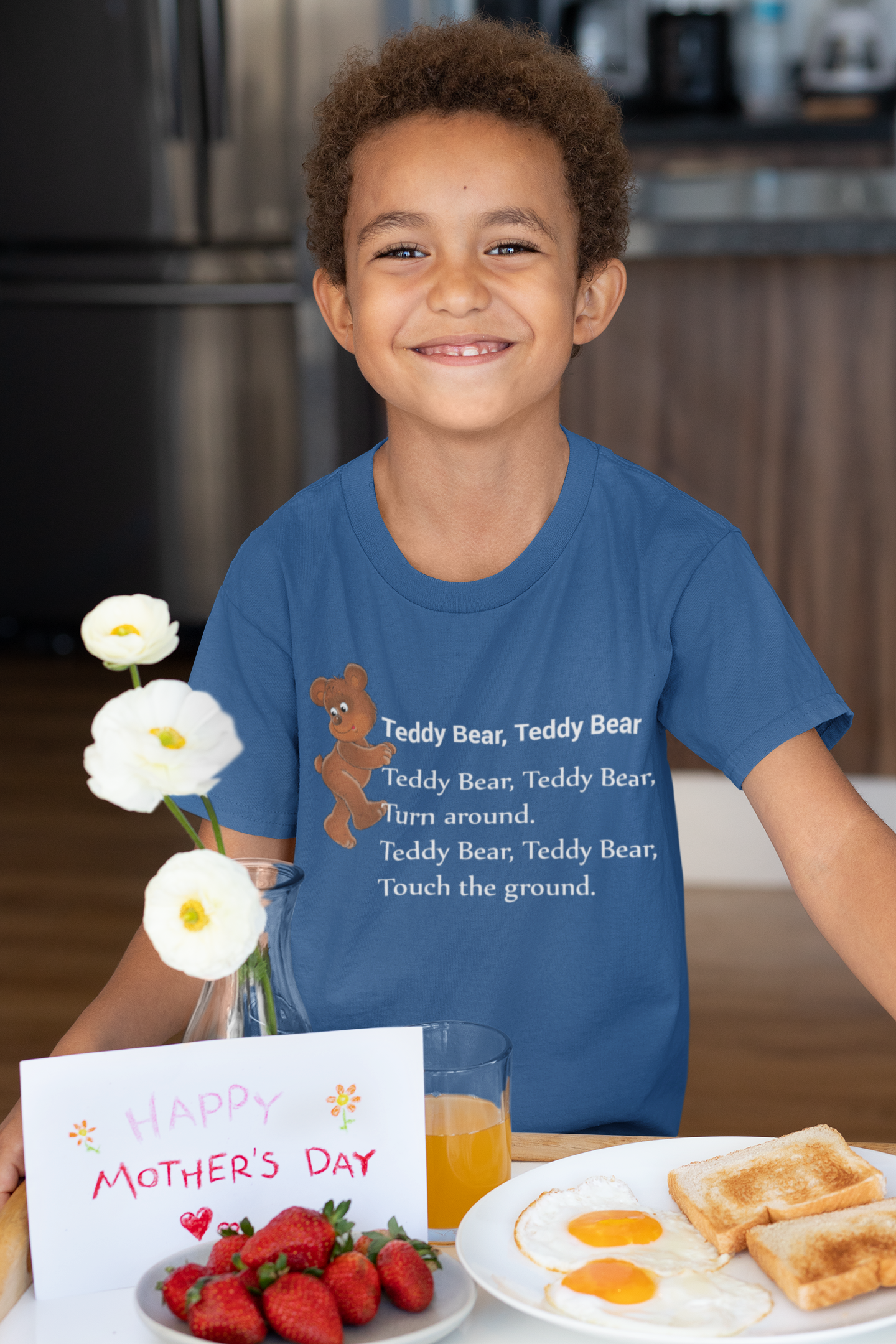Teddy Bear Teddy Bear Poem Half Sleeves T-Shirt for Boy-FunkyTeesClub