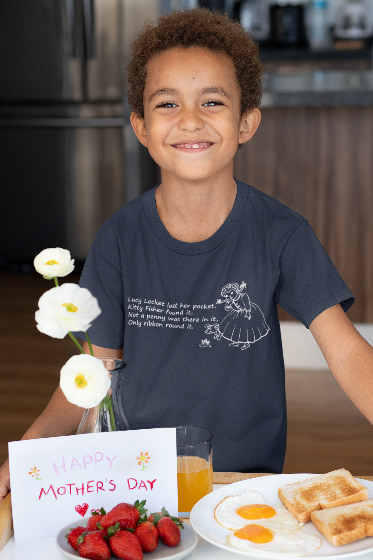 Lucy Locket Poem Half Sleeves T-Shirt for Boy-FunkyTeesClub