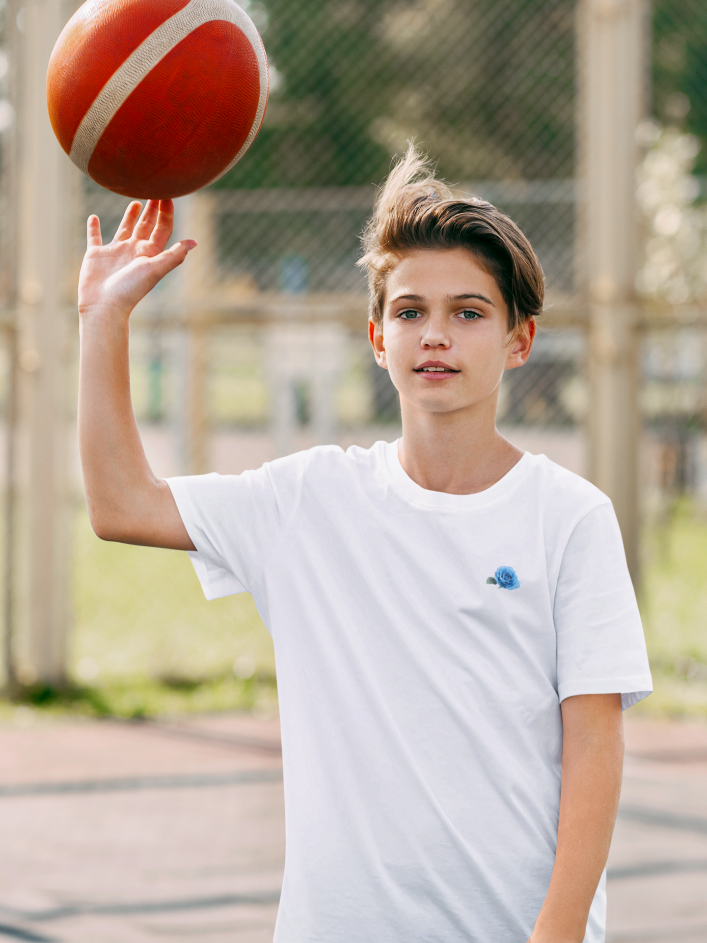 Blue Rose Minimals Half Sleeves T-Shirt for Boy-FunkyTeesClub