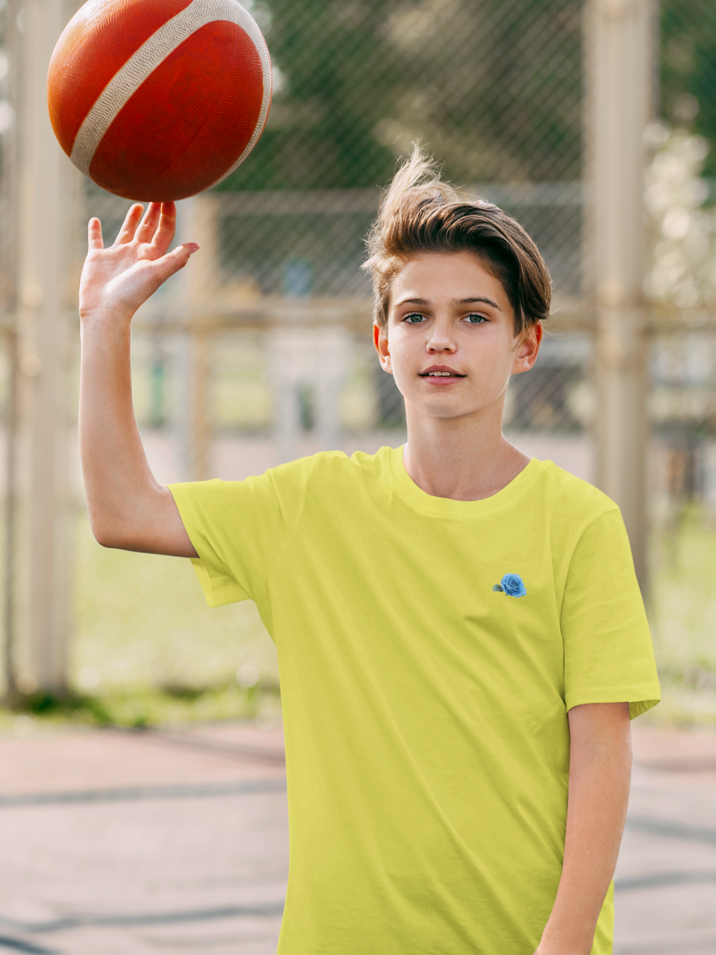 Blue Rose Minimals Half Sleeves T-Shirt for Boy-FunkyTeesClub