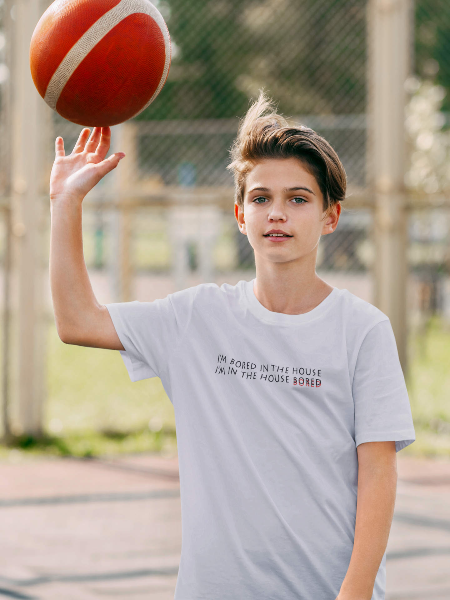 I Am In The Bored House Minimals Half Sleeves T-Shirt for Boy-FunkyTeesClub