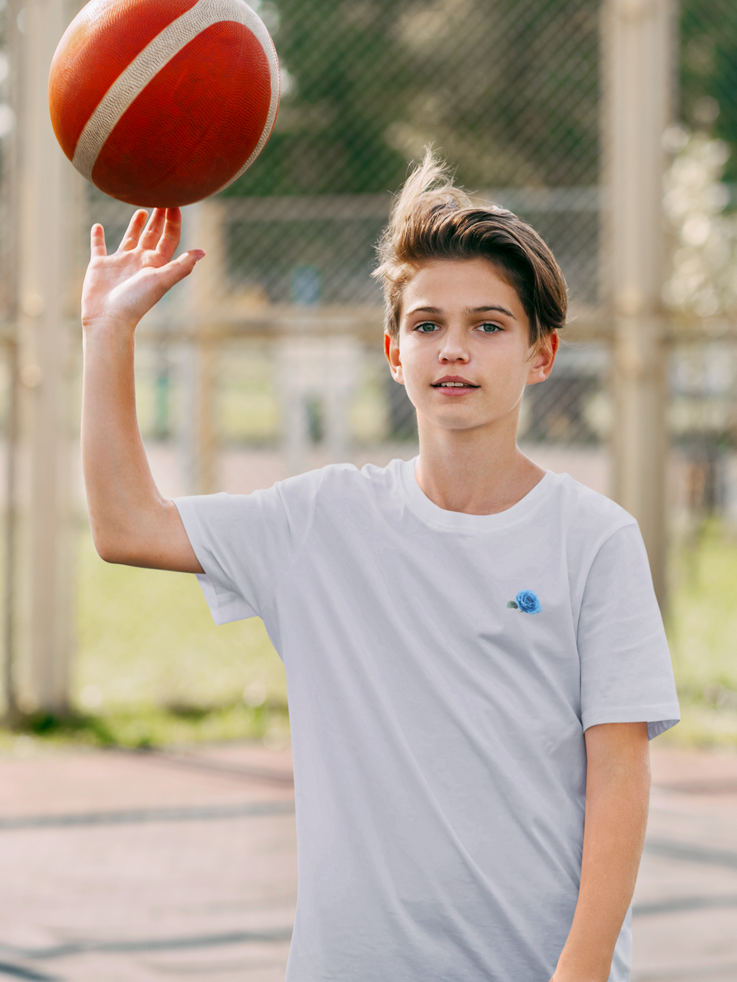 Blue Rose Minimals Half Sleeves T-Shirt for Boy-FunkyTeesClub