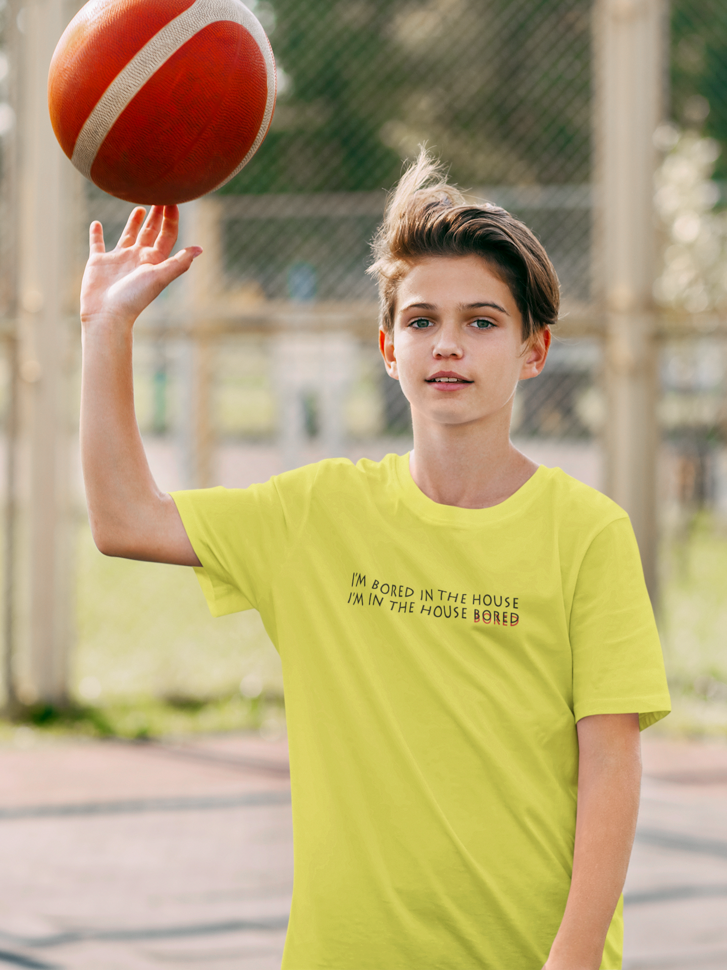 I Am In The Bored House Minimals Half Sleeves T-Shirt for Boy-FunkyTeesClub