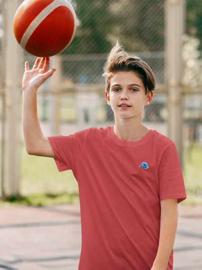 Blue Rose Minimals Half Sleeves T-Shirt for Boy-FunkyTeesClub