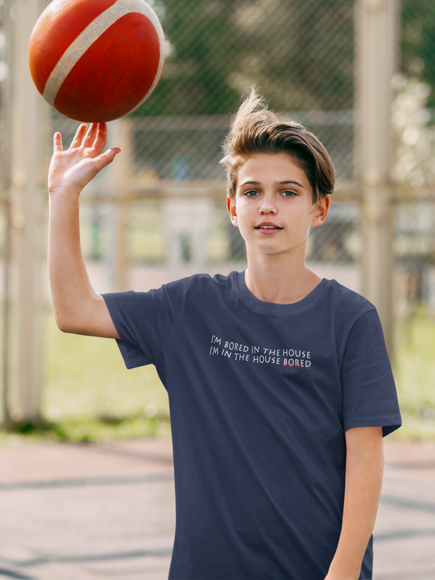 I Am In The Bored House Minimals Half Sleeves T-Shirt for Boy-FunkyTeesClub