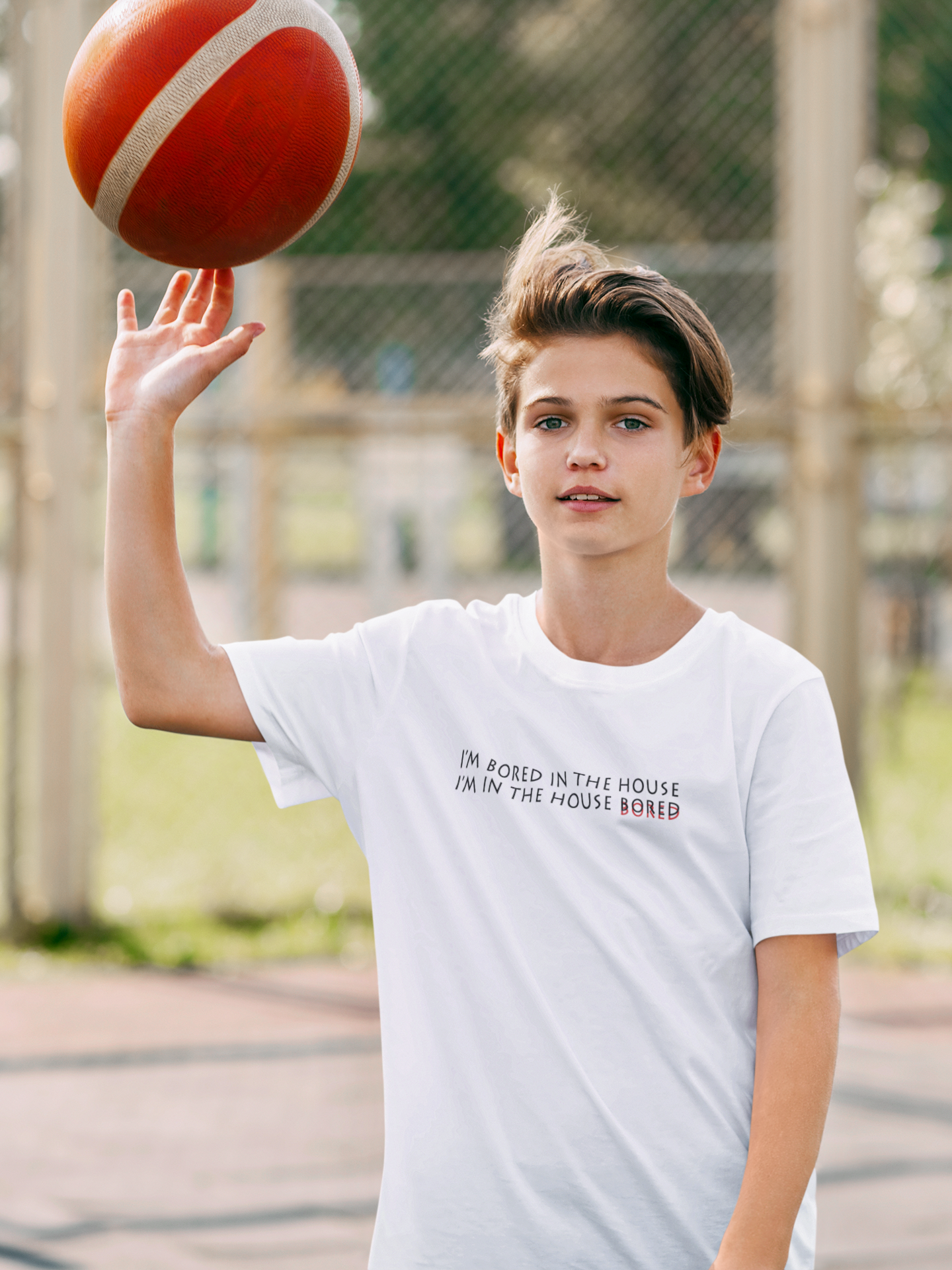 I Am In The Bored House Minimals Half Sleeves T-Shirt for Boy-FunkyTeesClub