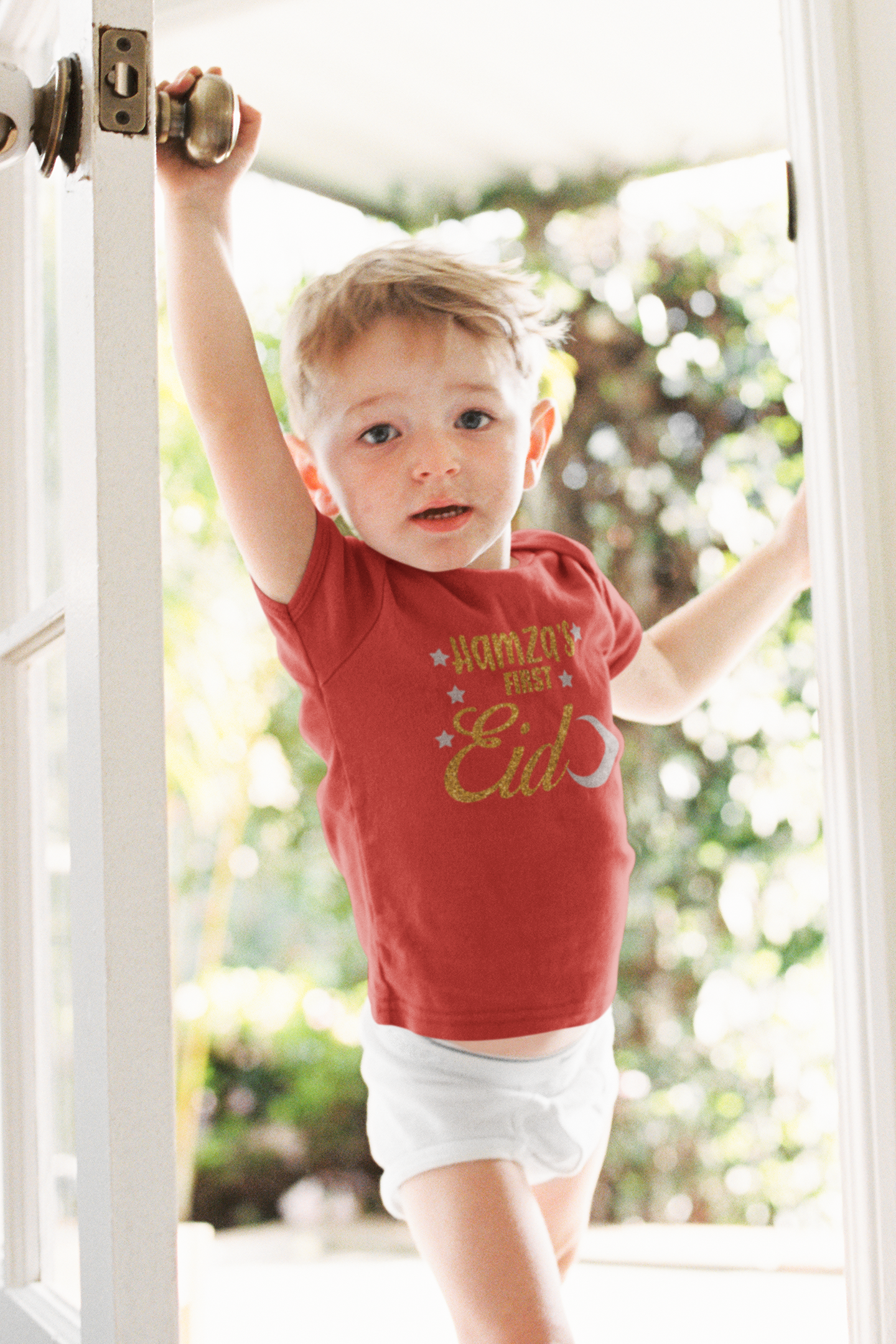1st Eid Custom Name Half Sleeves T-Shirt for Boy-FunkyTeesClub