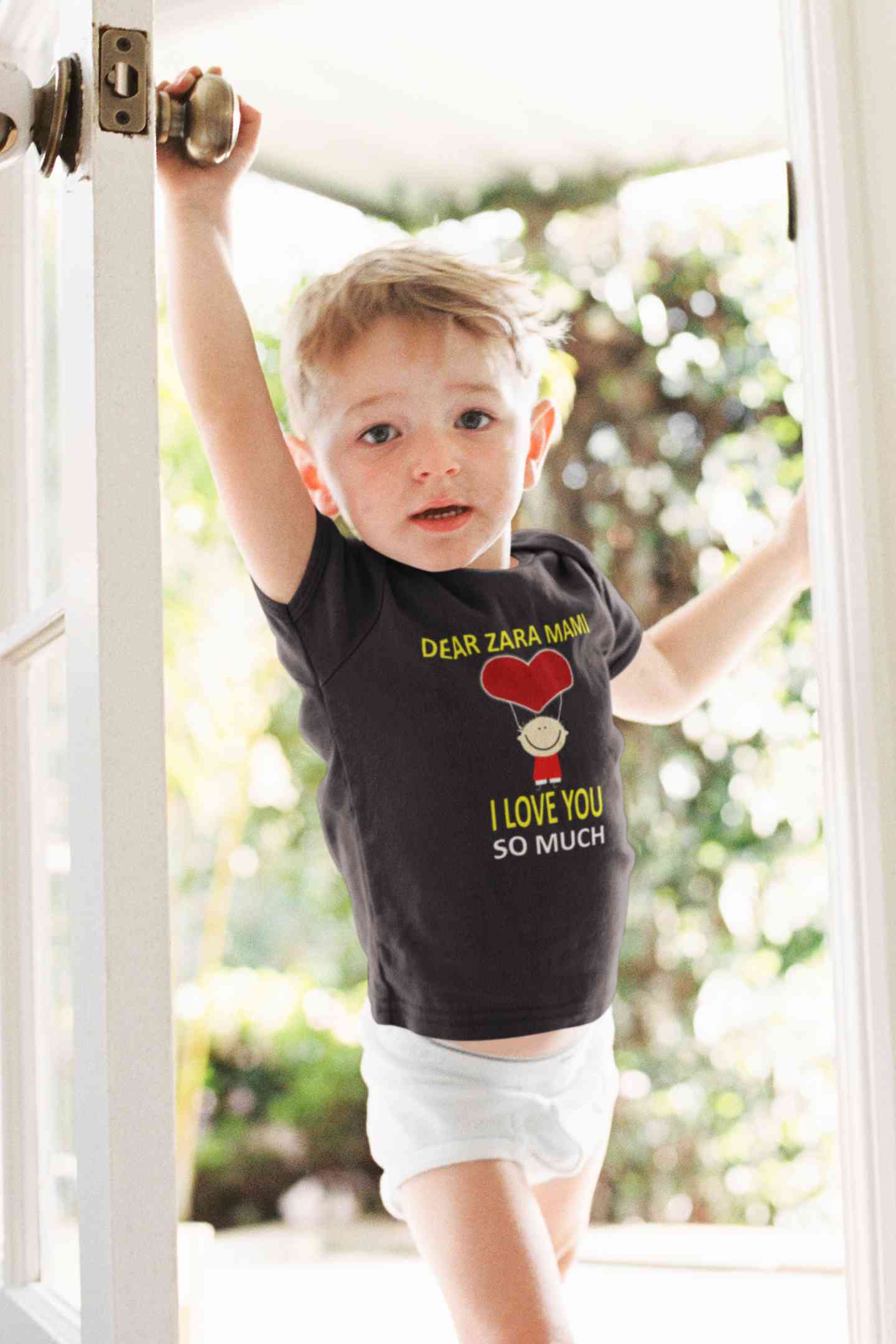 Custom Name I love My Mami So Much Half Sleeves T-Shirt for Boy-FunkyTeesClub