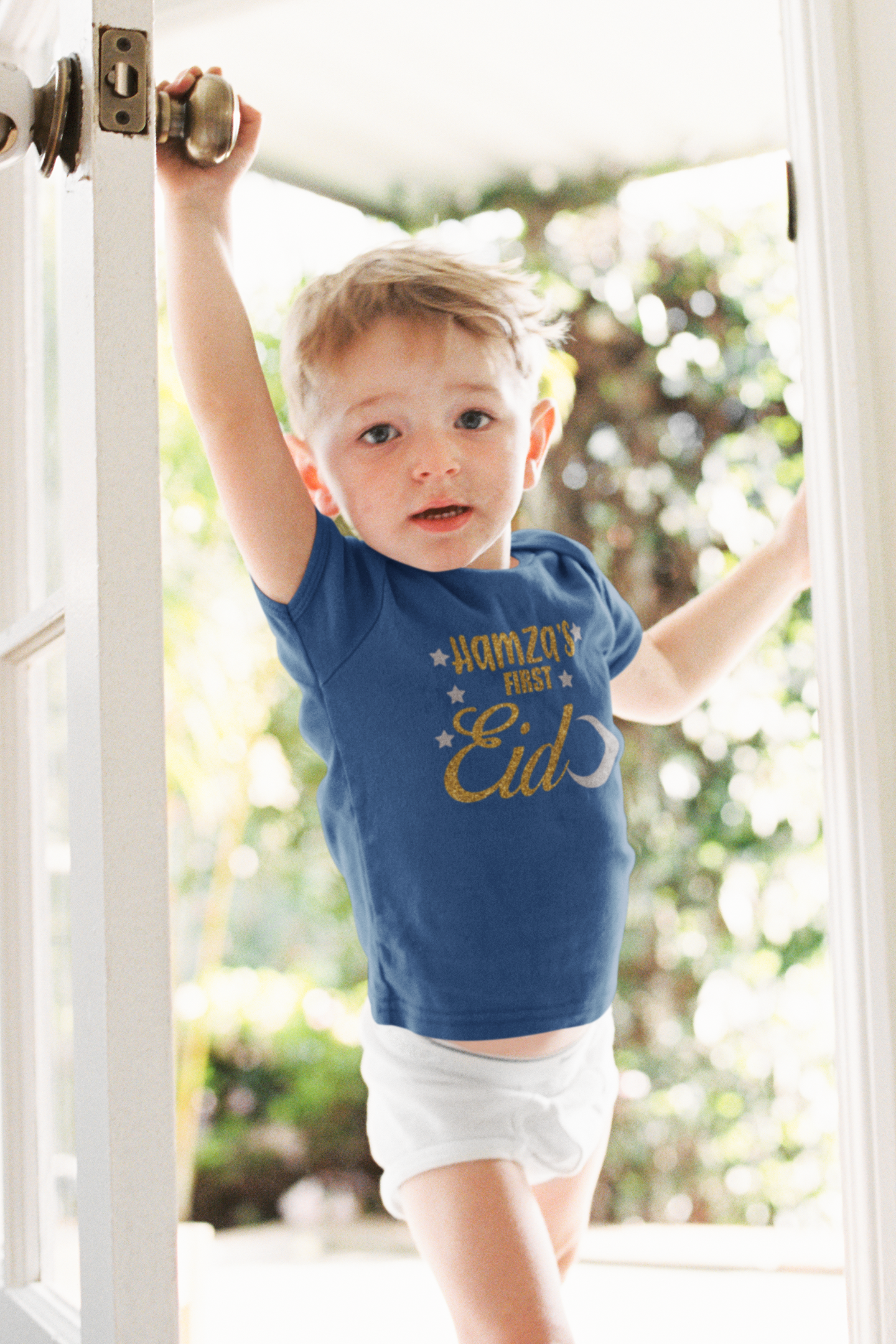 1st Eid Custom Name Half Sleeves T-Shirt for Boy-FunkyTeesClub