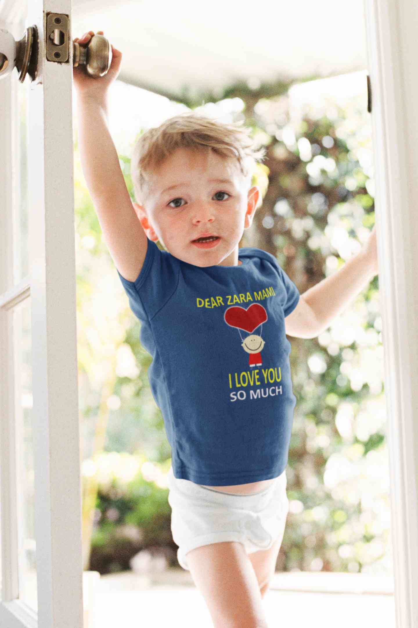 Custom Name I love My Mami So Much Half Sleeves T-Shirt for Boy-FunkyTeesClub