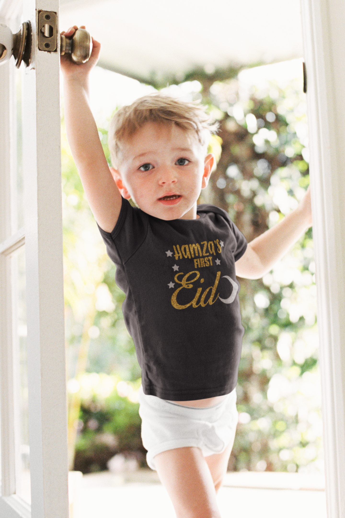 1st Eid Custom Name Half Sleeves T-Shirt for Boy-FunkyTeesClub