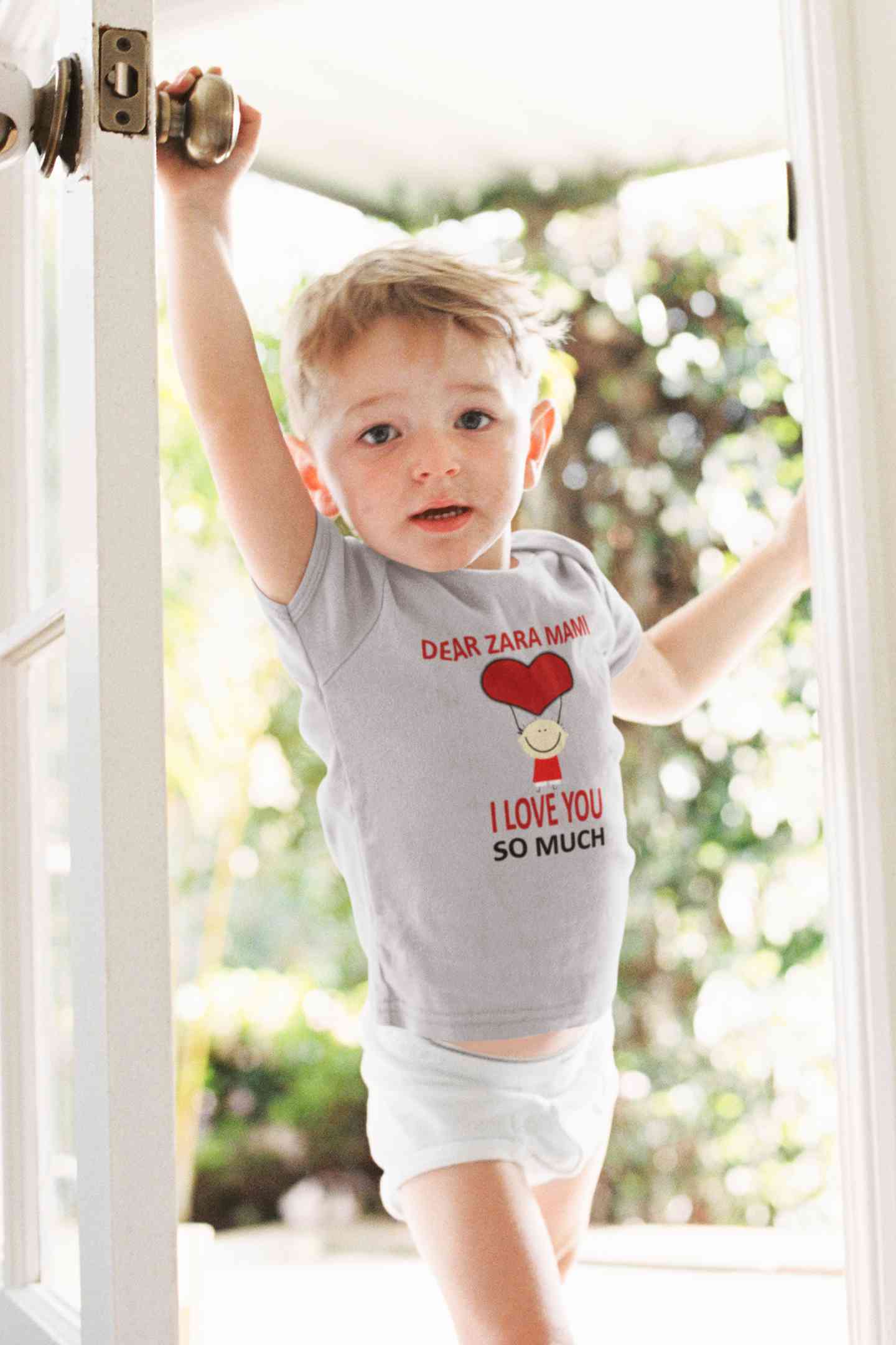 Custom Name I love My Mami So Much Half Sleeves T-Shirt for Boy-FunkyTeesClub