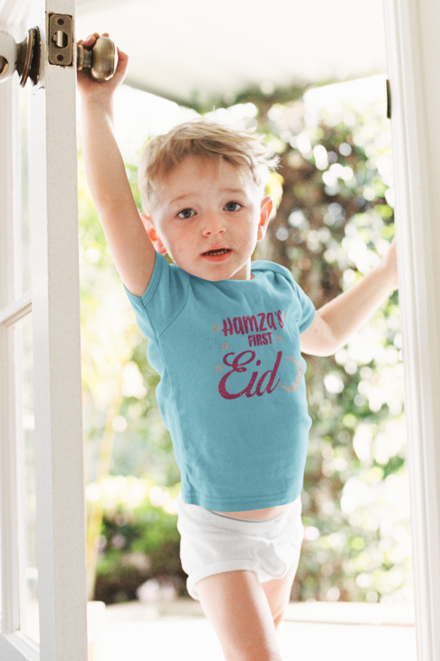 1st Eid Custom Name Half Sleeves T-Shirt for Boy-FunkyTeesClub