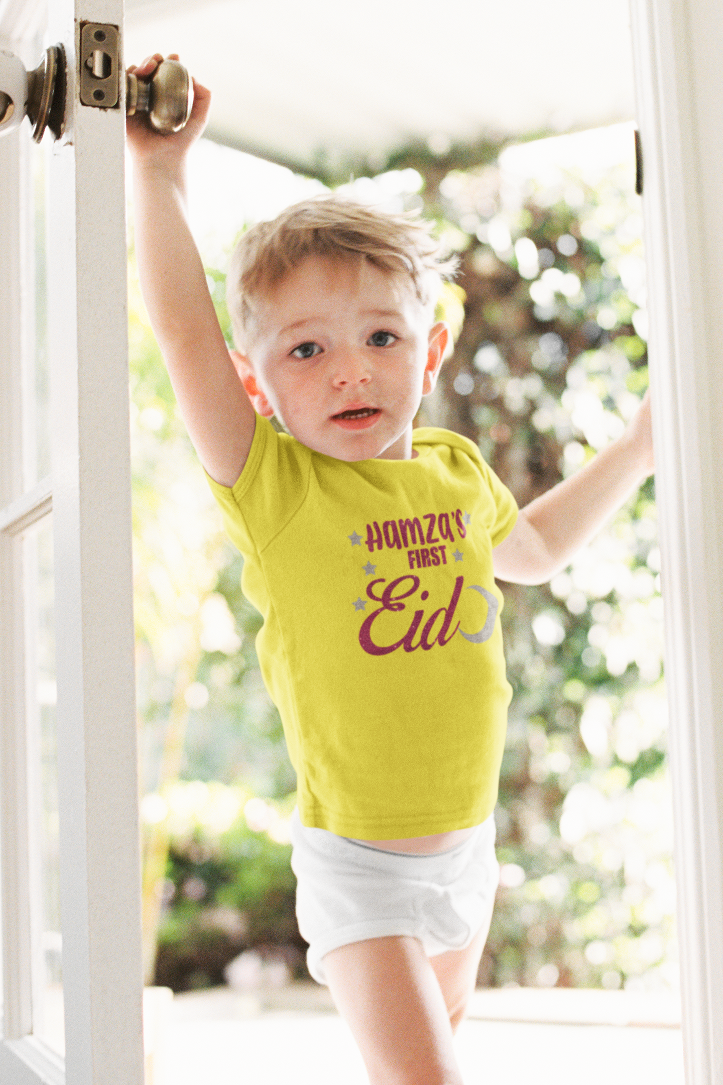 1st Eid Custom Name Half Sleeves T-Shirt for Boy-FunkyTeesClub