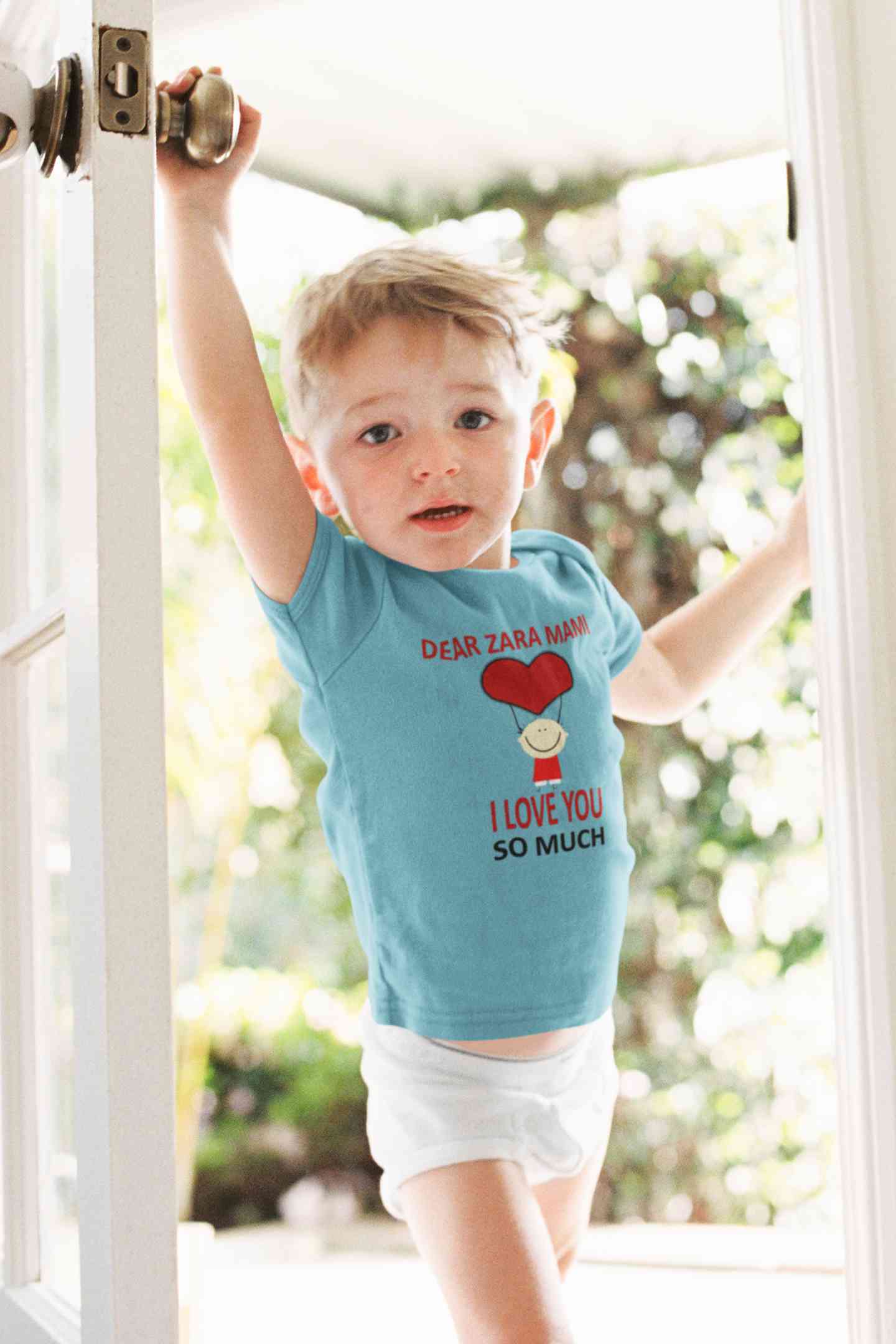 Custom Name I love My Mami So Much Half Sleeves T-Shirt for Boy-FunkyTeesClub