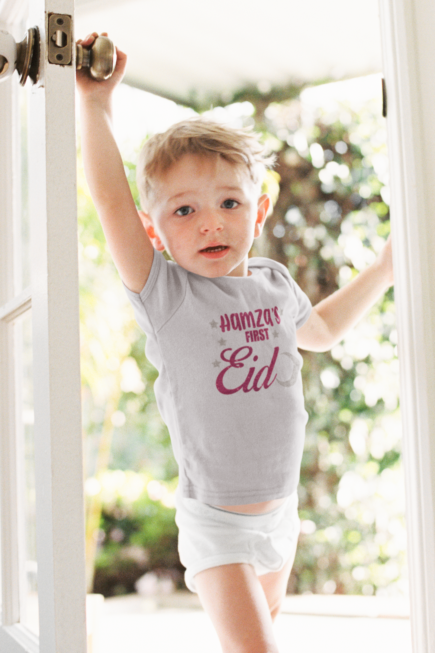 1st Eid Custom Name Half Sleeves T-Shirt for Boy-FunkyTeesClub