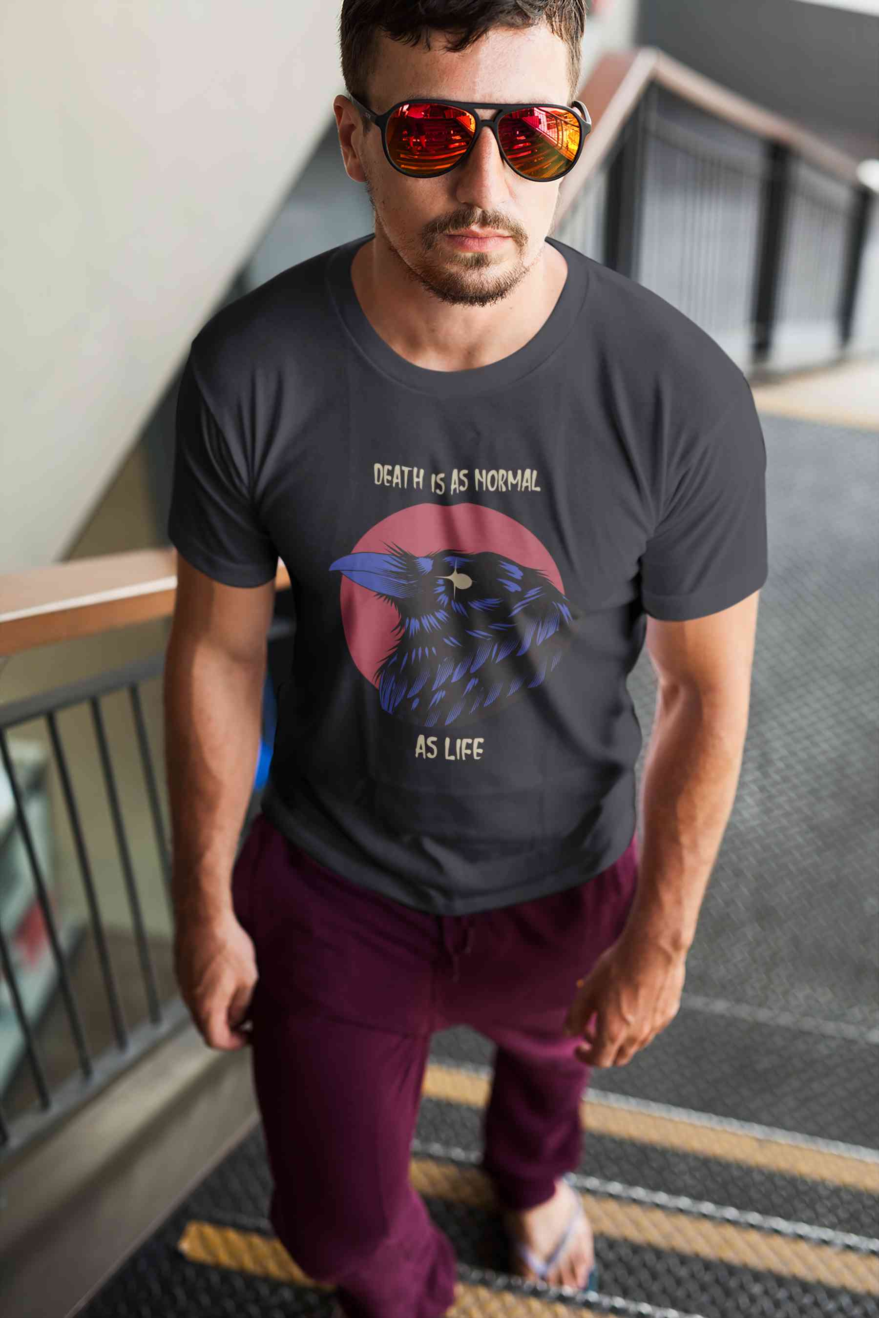 Crow Inspired By The Sandman Comic Book Mens Half Sleeves T-shirt- FunkyTeesClub