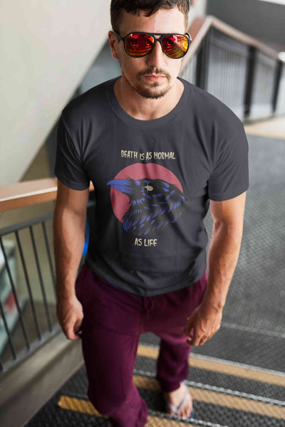 Crow Inspired By The Sandman Comic Book Mens Half Sleeves T-shirt- FunkyTeesClub