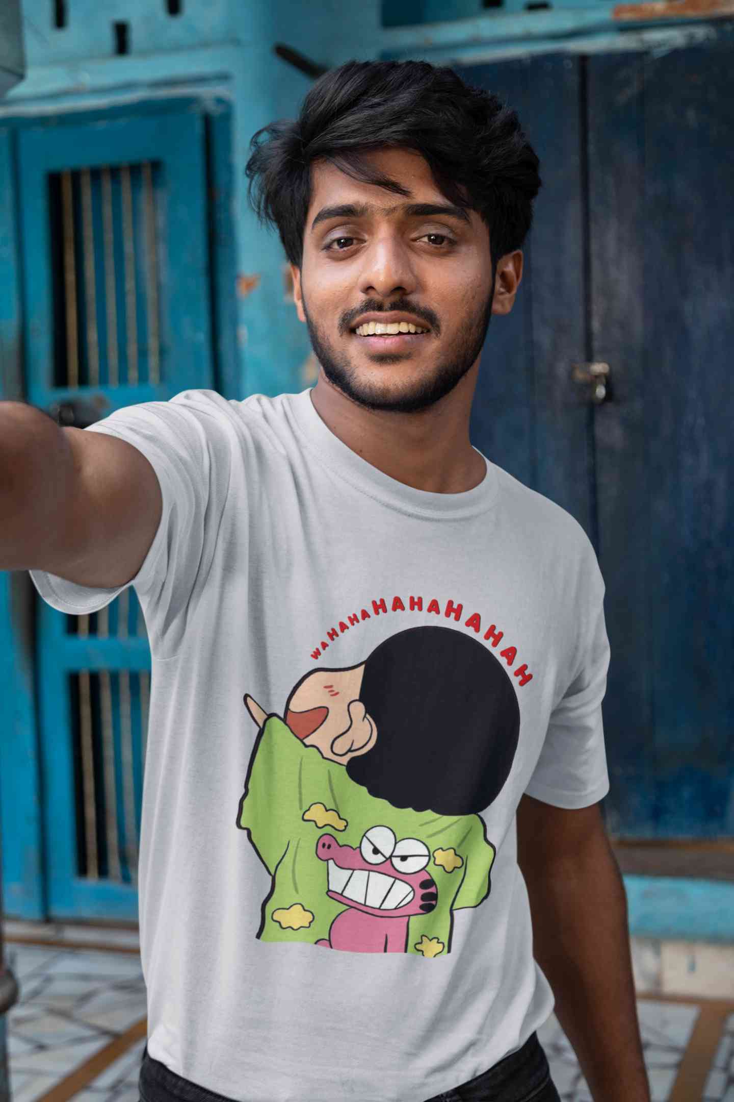 Hahaha Mens Half Sleeves T-shirt- FunkyTeesClub