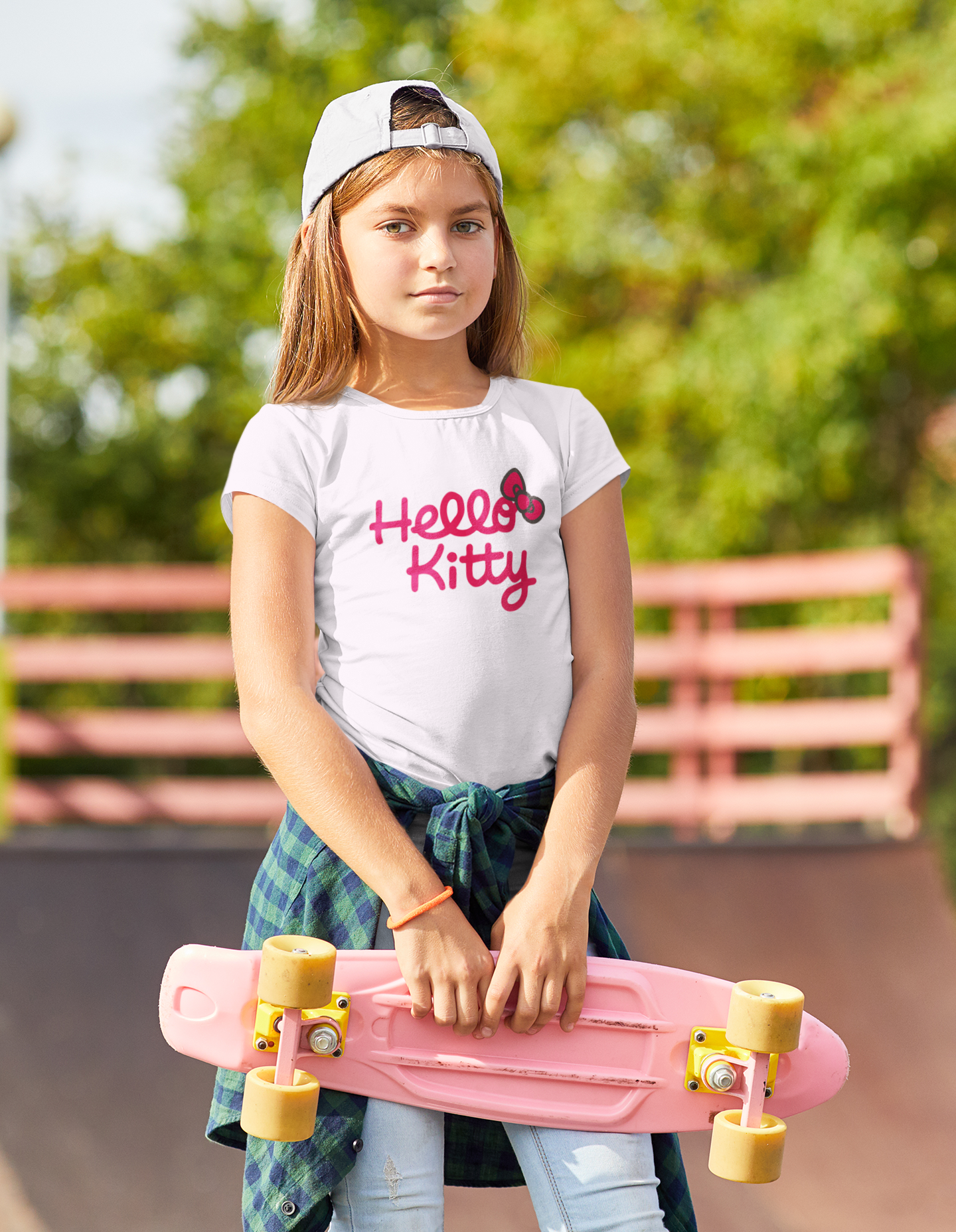 Hello Kitty Half Sleeves T-Shirt For Girls -FunkyTeesClub