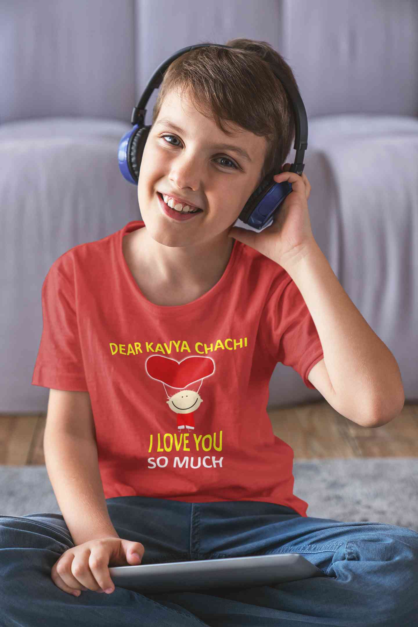 Custom Name I love My Chachi So Much Half Sleeves T-Shirt for Boy-FunkyTeesClub