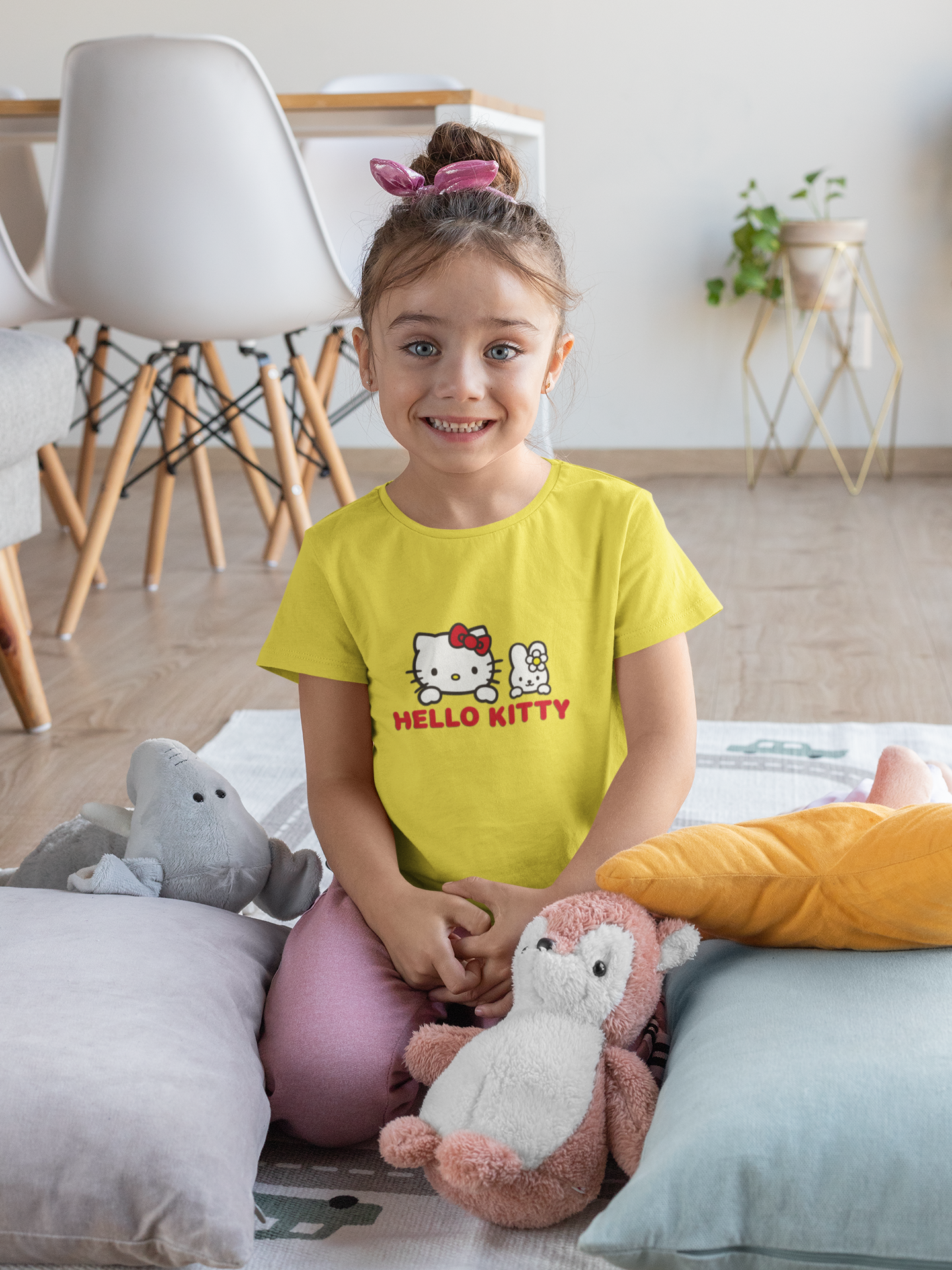 Hello Kitty Half Sleeves T-Shirt For Girls -FunkyTeesClub