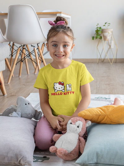 Hello Kitty Half Sleeves T-Shirt For Girls -FunkyTeesClub