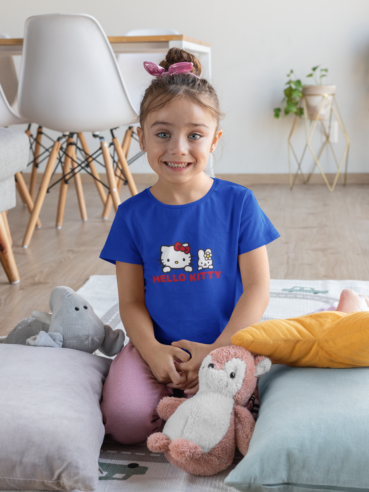 Hello Kitty Half Sleeves T-Shirt For Girls -FunkyTeesClub