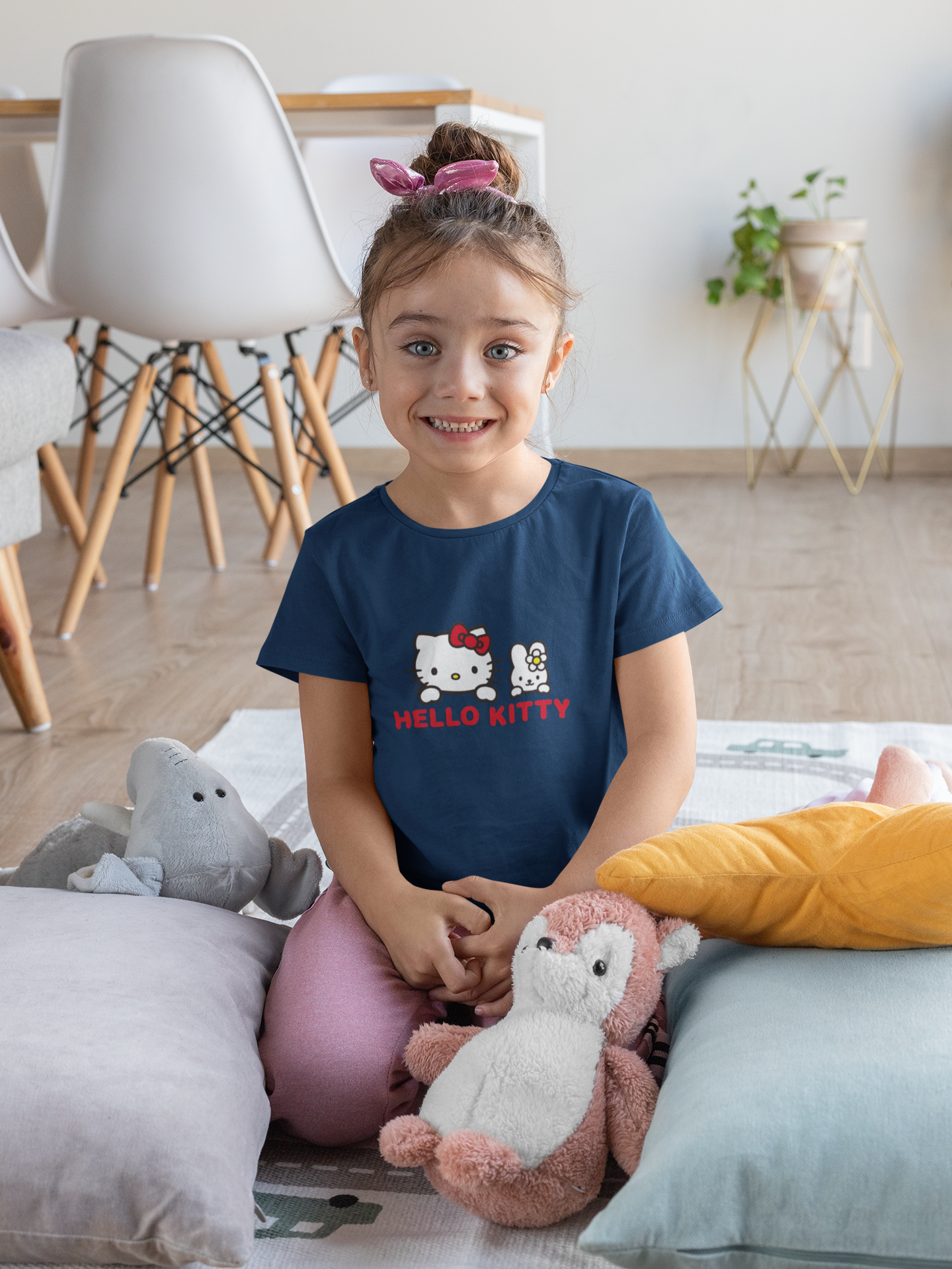 Hello Kitty Half Sleeves T-Shirt For Girls -FunkyTeesClub