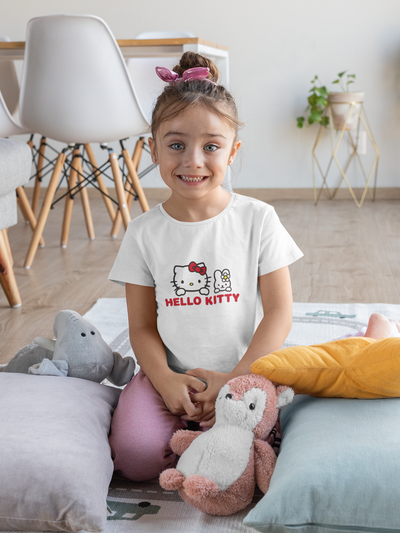 Hello Kitty Half Sleeves T-Shirt For Girls -FunkyTeesClub
