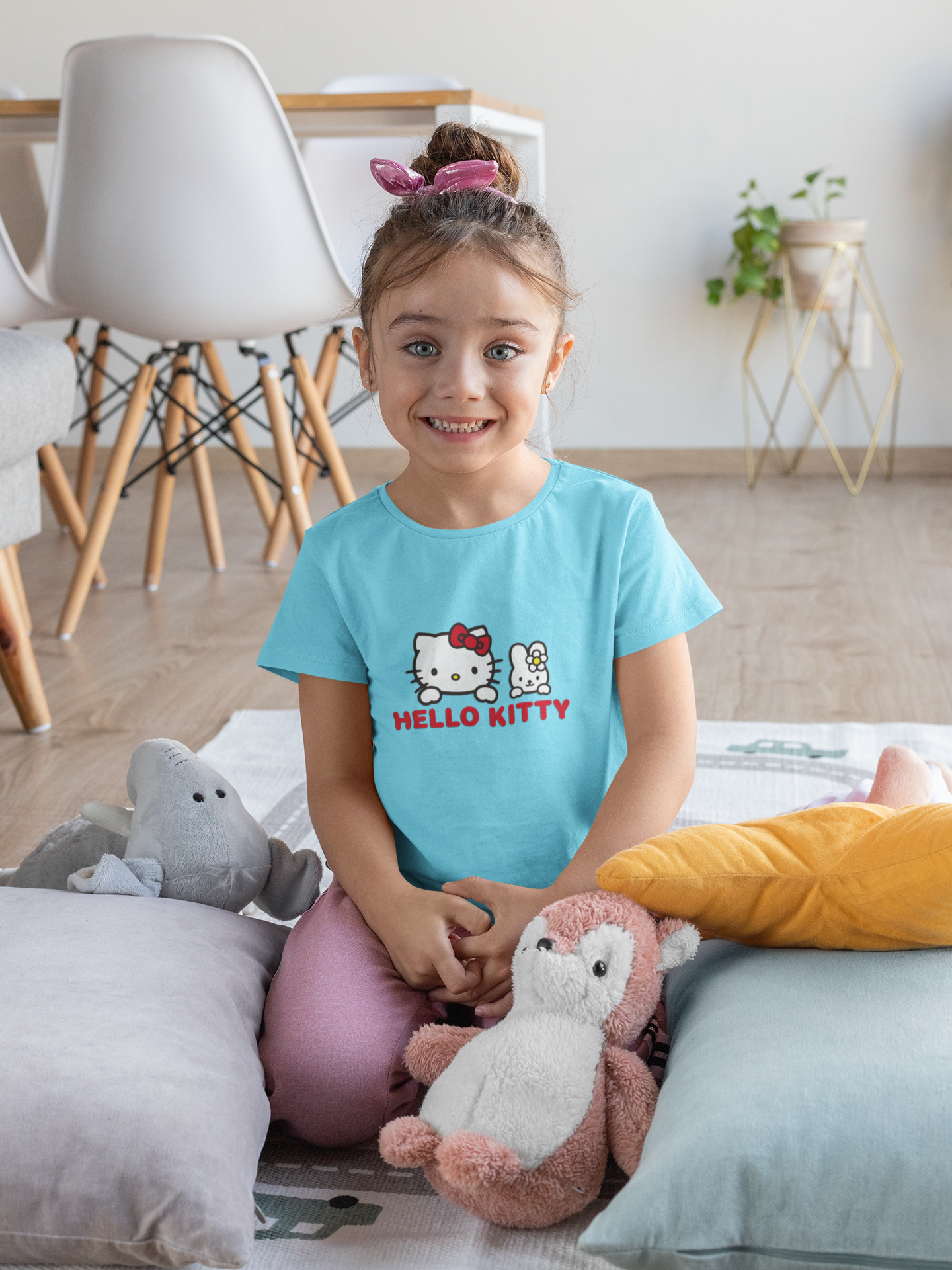 Hello Kitty Half Sleeves T-Shirt For Girls -FunkyTeesClub