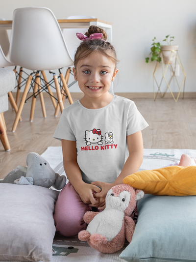 Hello Kitty Half Sleeves T-Shirt For Girls -FunkyTeesClub