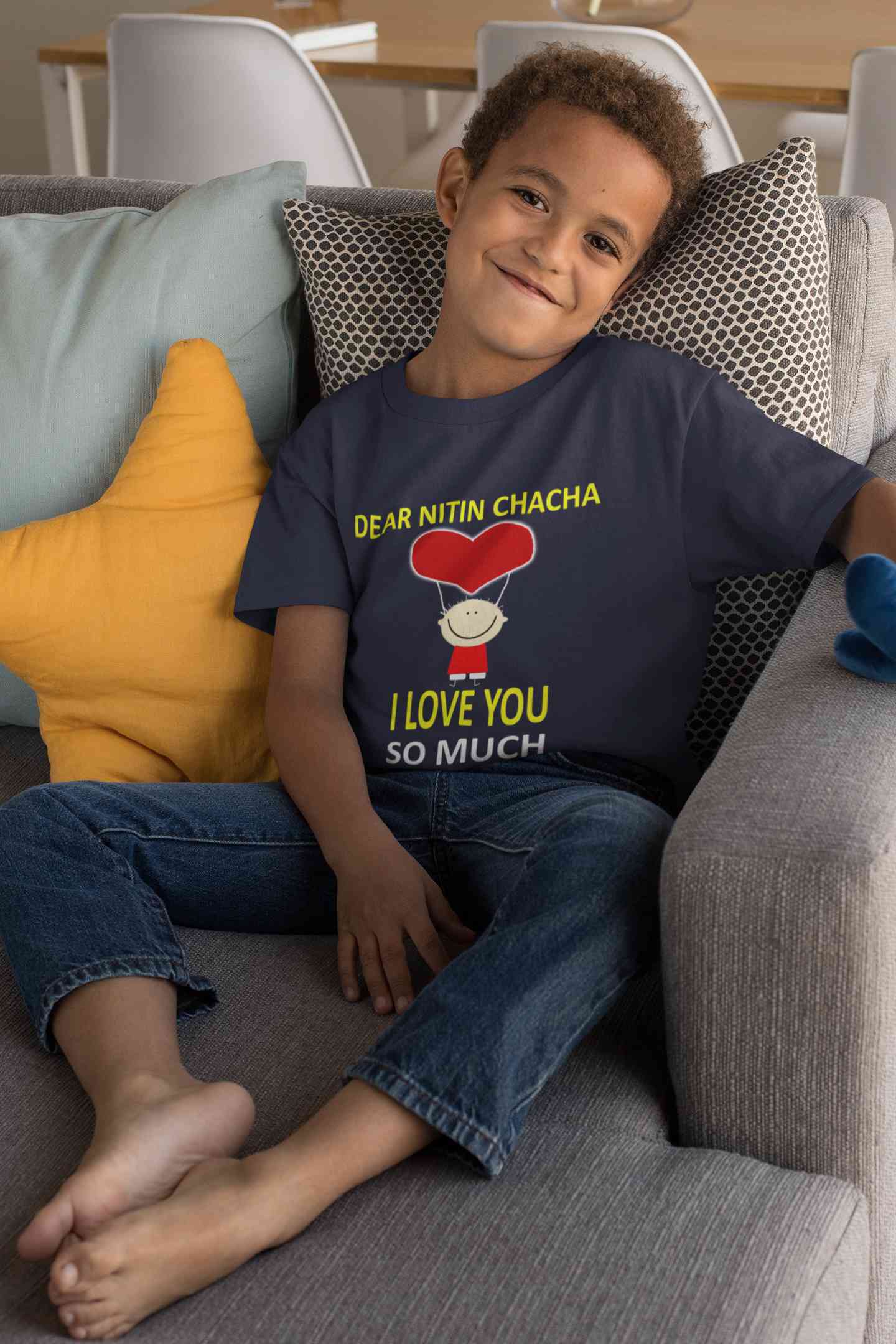 Custom Name I love My Chacha So Much Half Sleeves T-Shirt for Boy-FunkyTeesClub