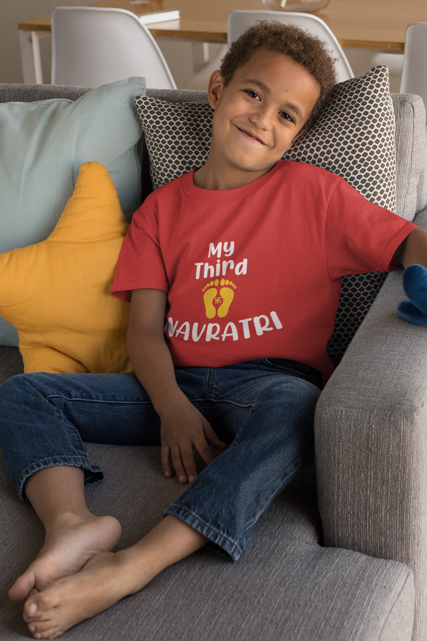 My Third Navratri Half Sleeves T-Shirt for Boy-FunkyTeesClub