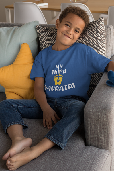 My Third Navratri Half Sleeves T-Shirt for Boy-FunkyTeesClub