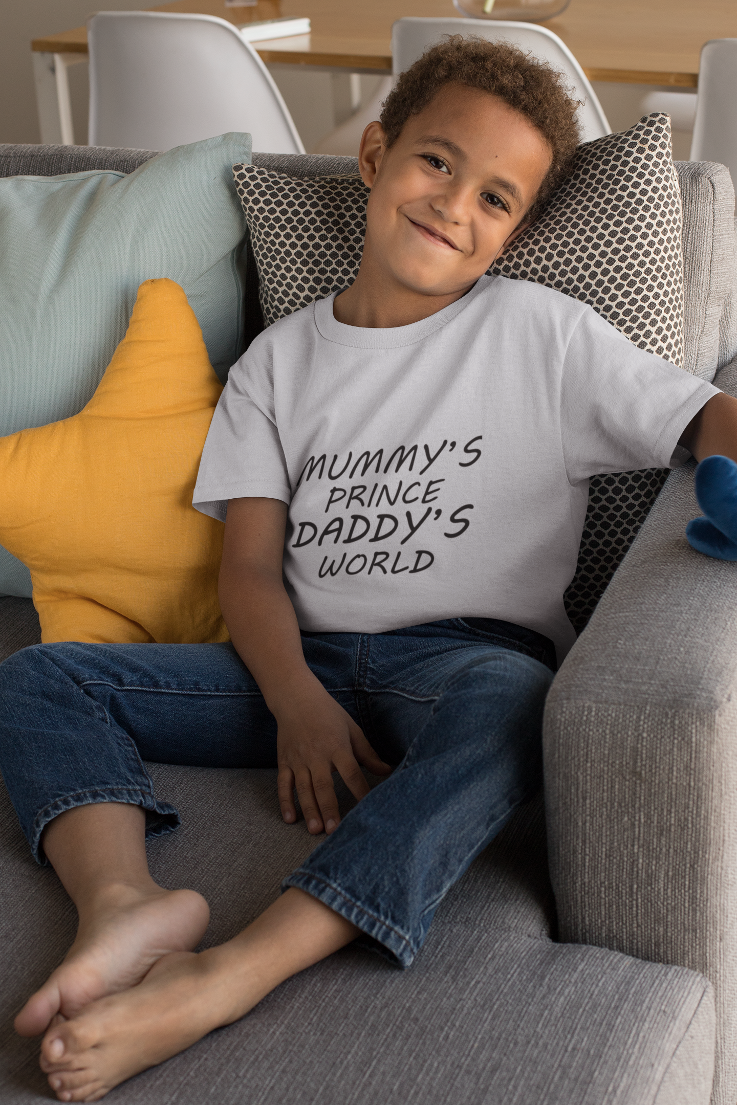 MUMMYS PRINCE DADDYS WORLD Half Sleeves T-Shirt for Boy-FunkyTeesClub