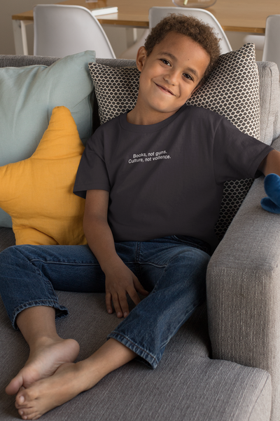 Books Not Gun Minimals Half Sleeves T-Shirt for Boy-FunkyTeesClub