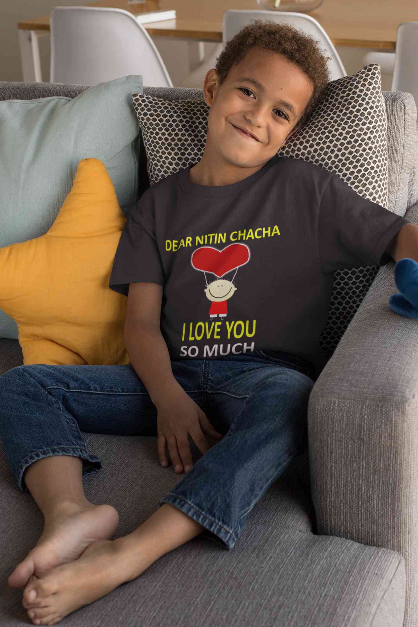 Custom Name I love My Chacha So Much Half Sleeves T-Shirt for Boy-FunkyTeesClub