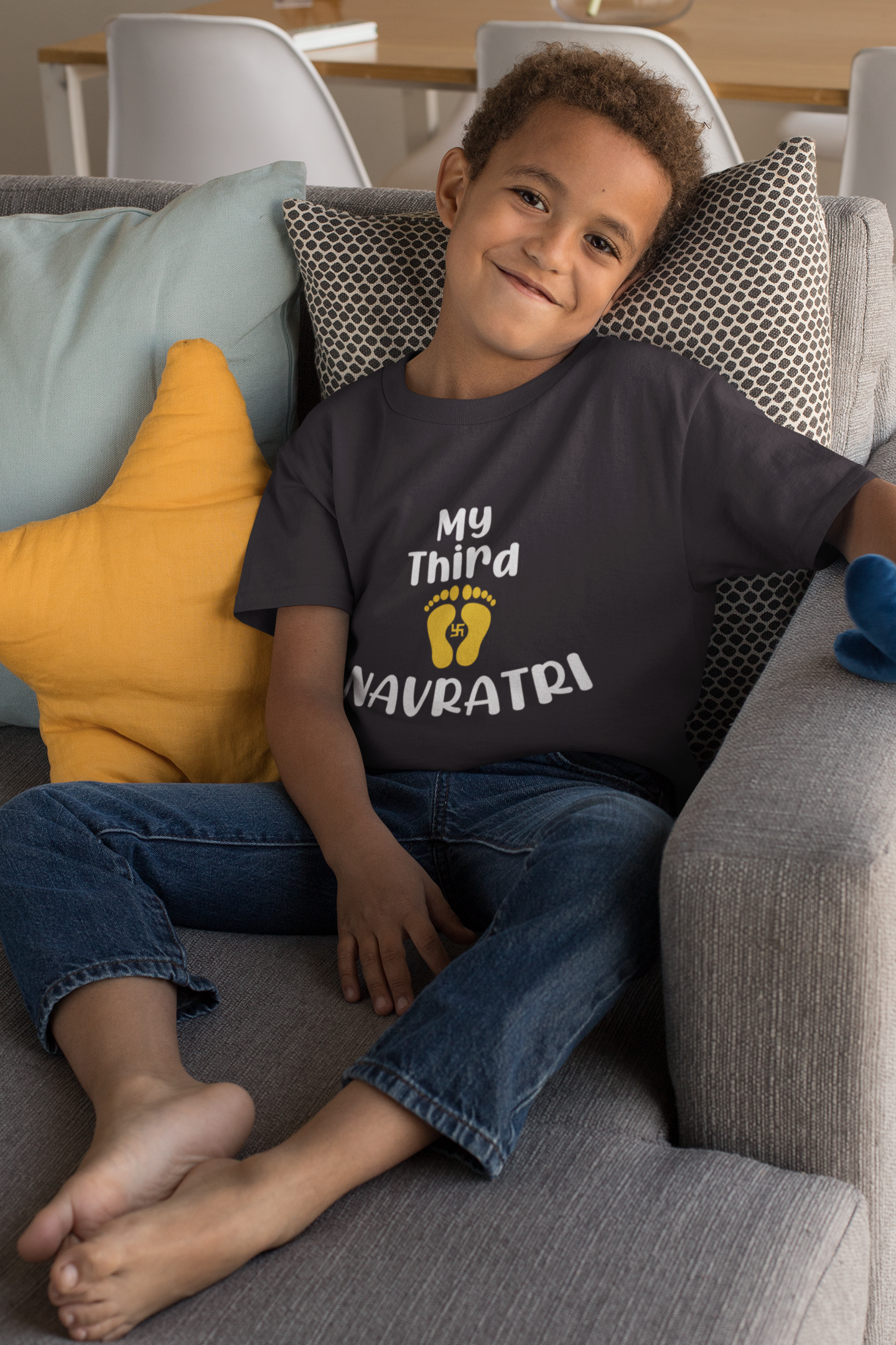 My Third Navratri Half Sleeves T-Shirt for Boy-FunkyTeesClub